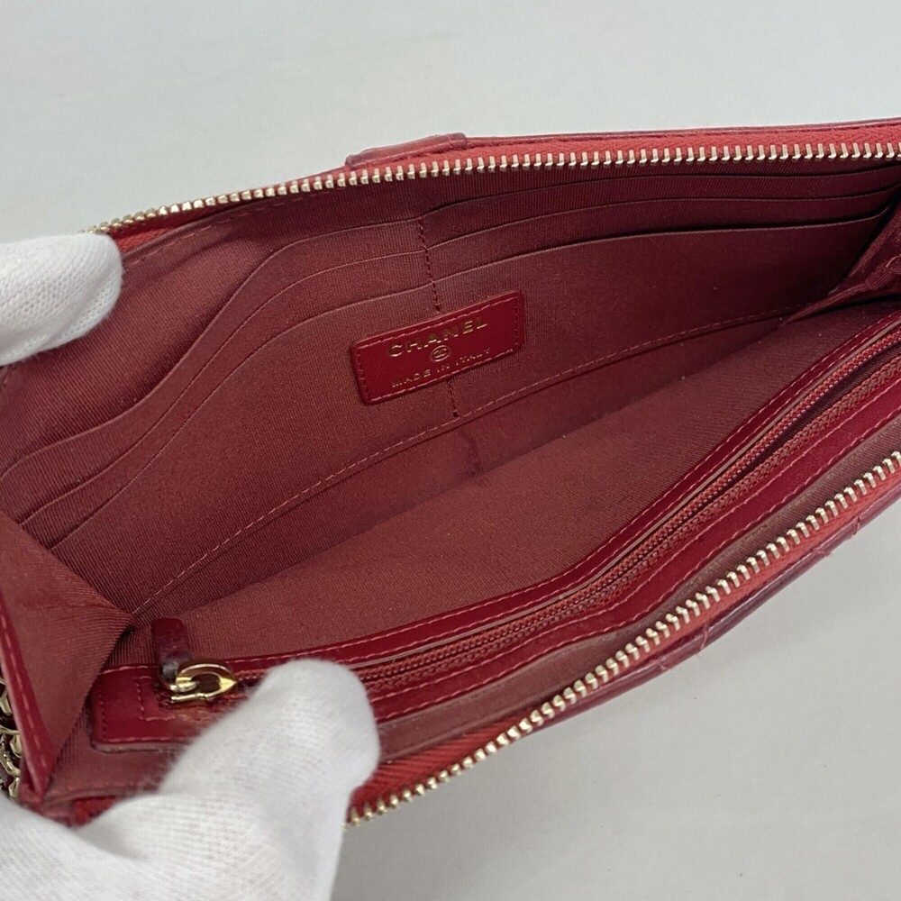 Chanel Matelassé Icon Clutch Bag, Lambskin, Red Champagne, Women's - Picture 3 of 12